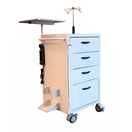 Carro de Medicamentos/Emergência 4 gavetas Tampo inox R$ 2.490,00