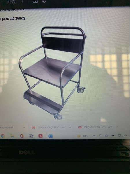 Cadeira de rodas inox para Obeso 250 kgs R$ 2.390,00